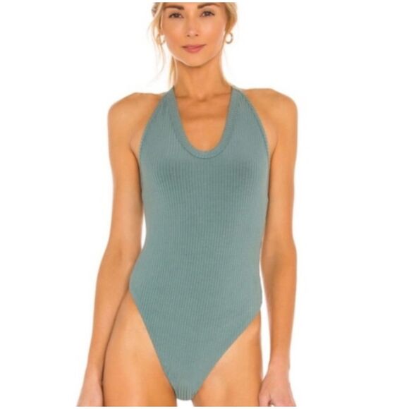 Free People Women's Speed Dial Bodysuit in Seabreeze Size XS Stretchy Cheeky - Picture 1 of 6